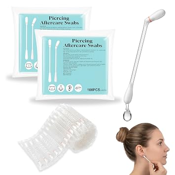 200 Piercing Aftercare Swabs Disposable Individually Wrapped