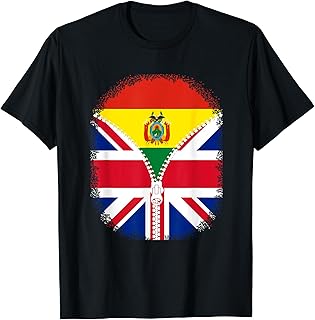 Bolivia British Flag - Bolivian Britain UK Zipper T-Shirt