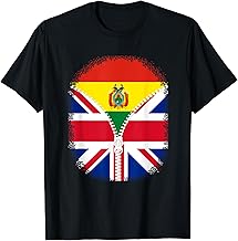 Bolivia British Flag - Bolivian Britain UK Zipper T-Shirt