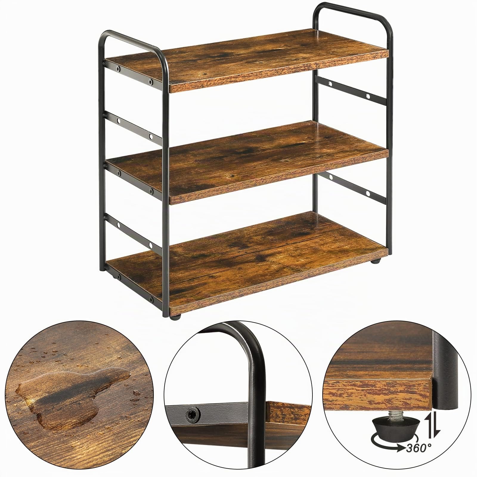 IBUYKE Étagère à Épices,Lot de 2,Étagère Plan de travail,TWJ001H-2 | Rangement placard Organisateur de Salle de Bain Rangement Epices Cuisine pour Salle à Manger Bureau