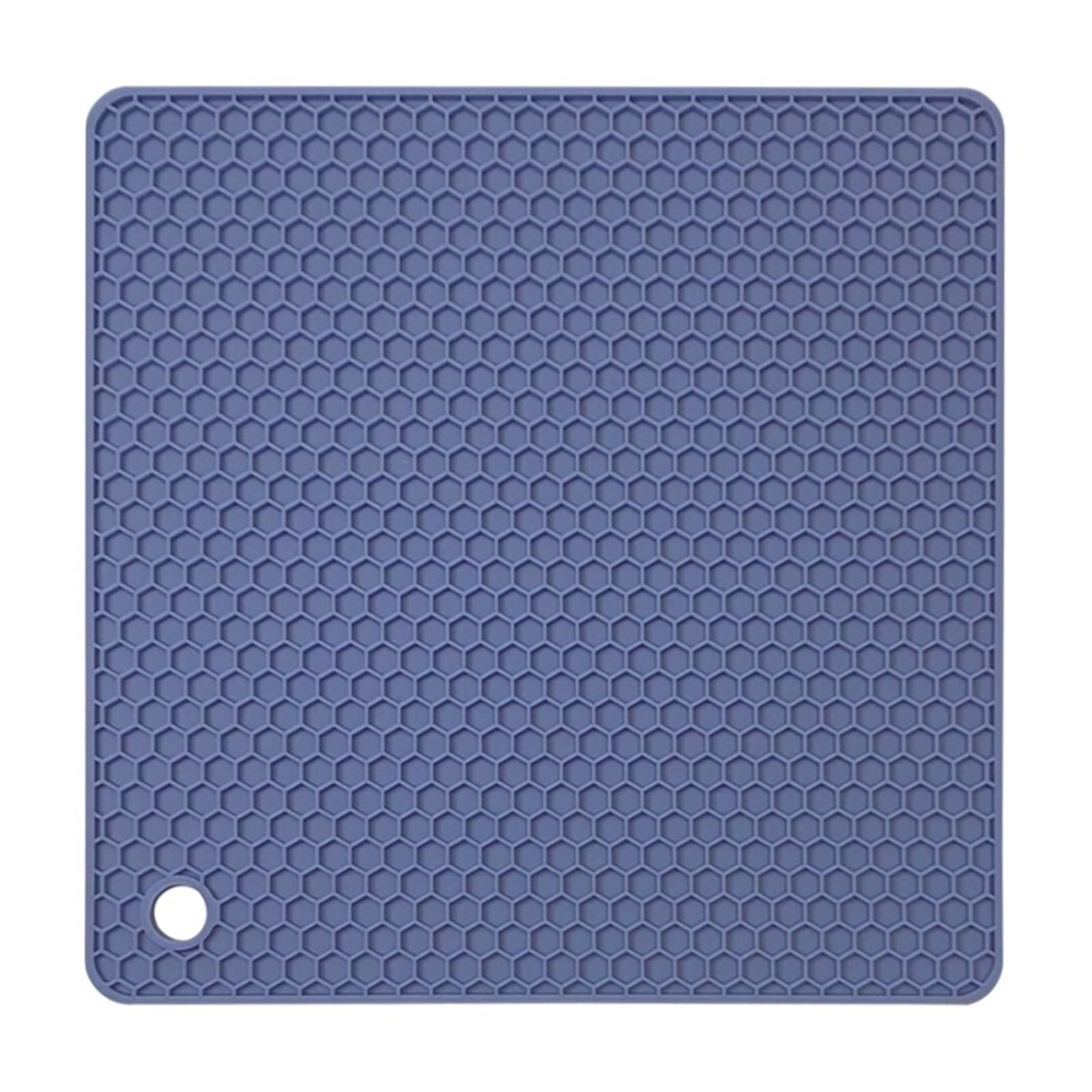 JZQKXMVNCLH 18cm Square Silicone Mat Heat Resistant Potholder Dining Placemat Non-slip(Red)