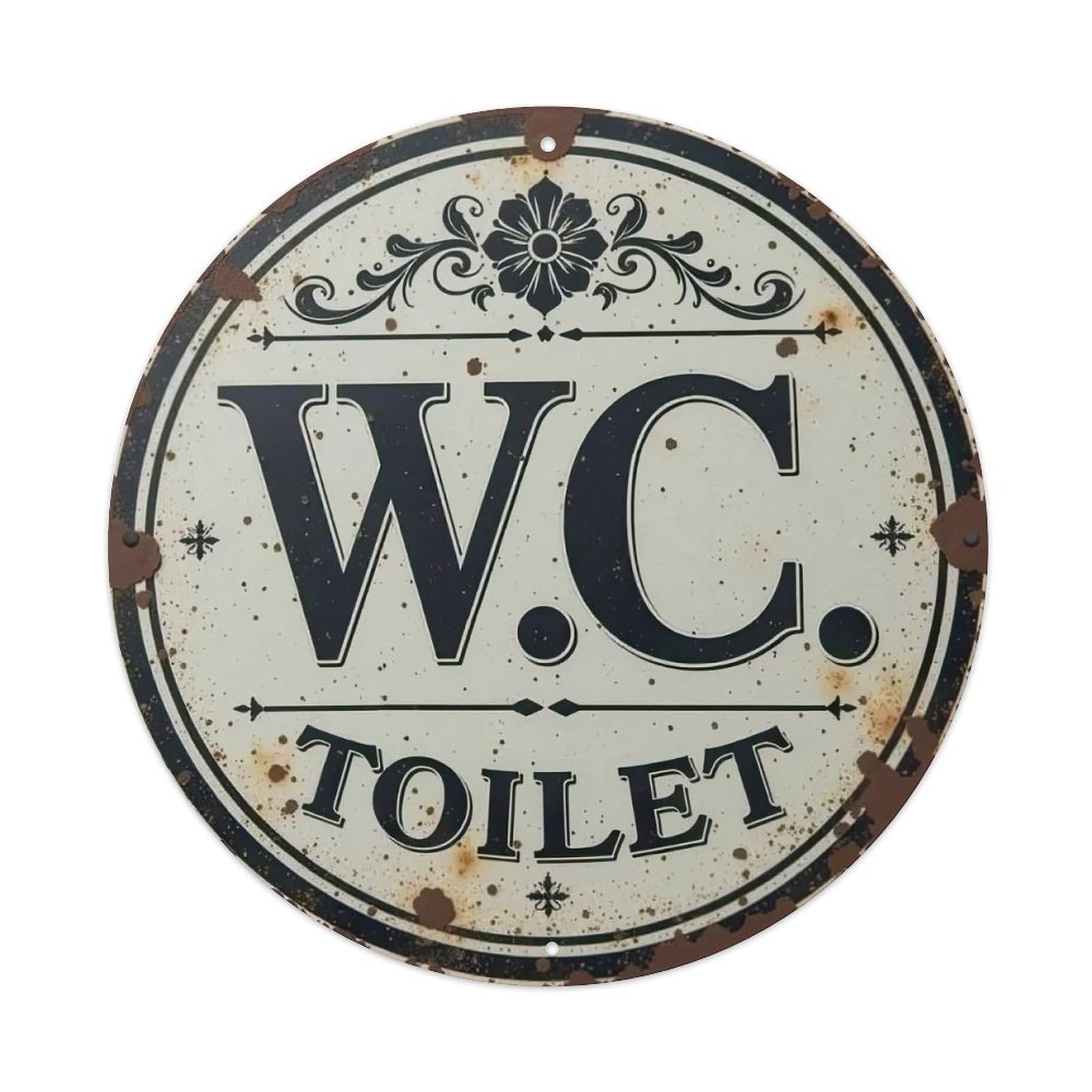 Rustic WC (Toilet) Metal Tin Sign