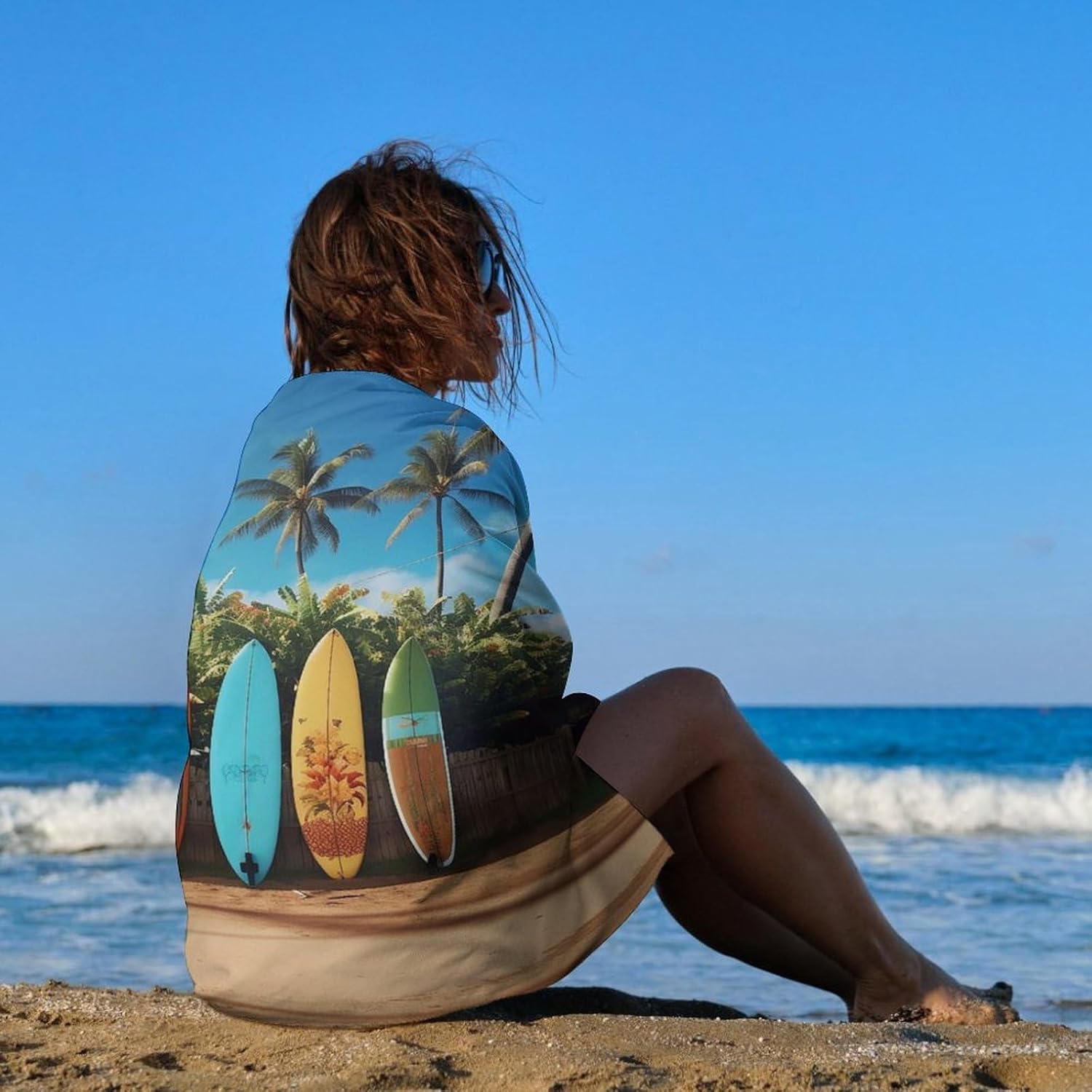 Swimming Towel, Surf's Up Surfboard Printed Fashion Towel,Portable Towel,Durable Towel