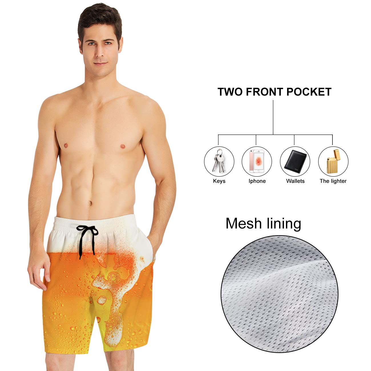 ALISISTER Costume Uomo Mare 3D Stampa Spiaggia Costume da Bagno Estate Pantaloncini Tronchi da Surf con Fodera in Rete S-3XL