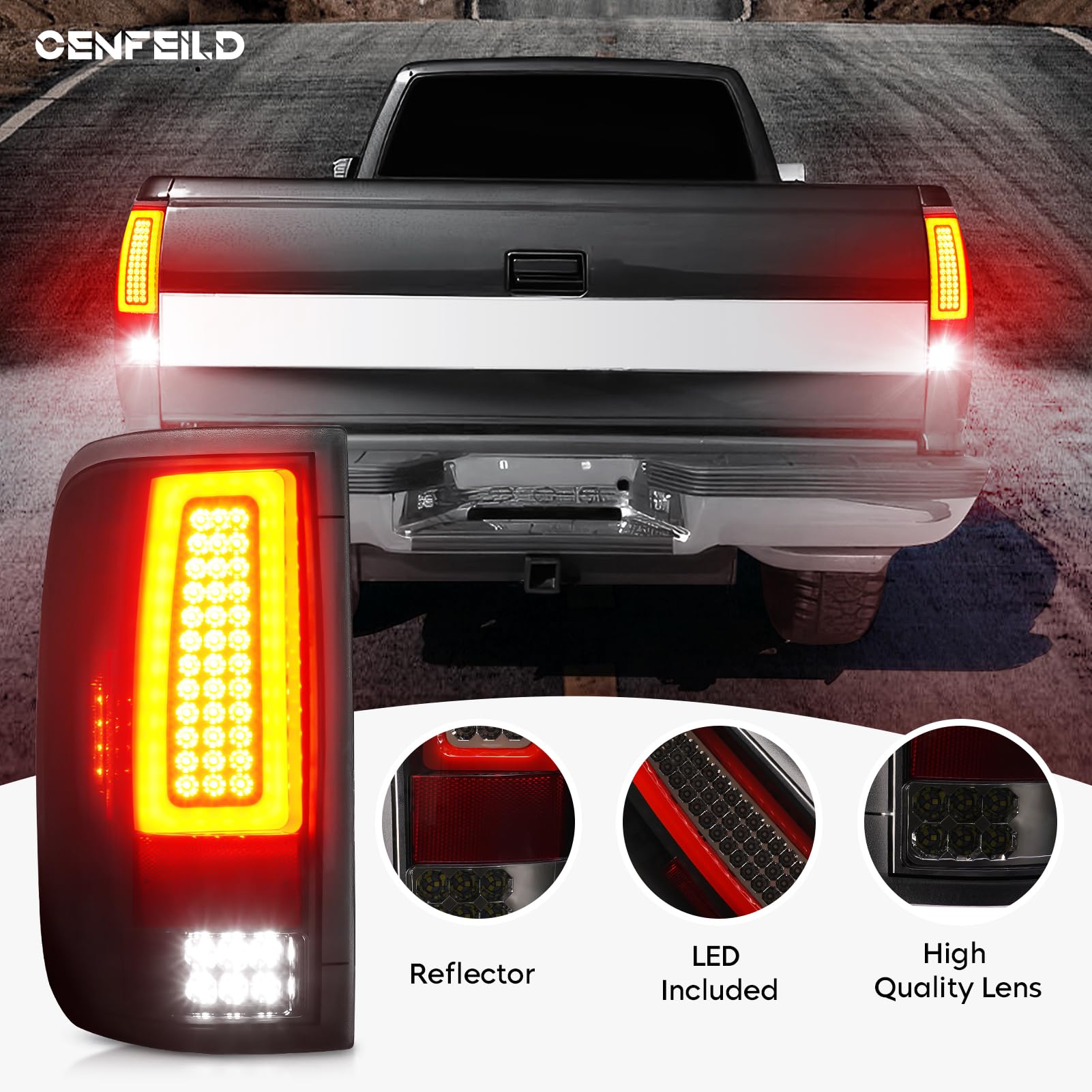 Eagle Eye LED Tail Lights – Euro Red/Clear Lens – Direct Fit For Toyota Pickup Truck