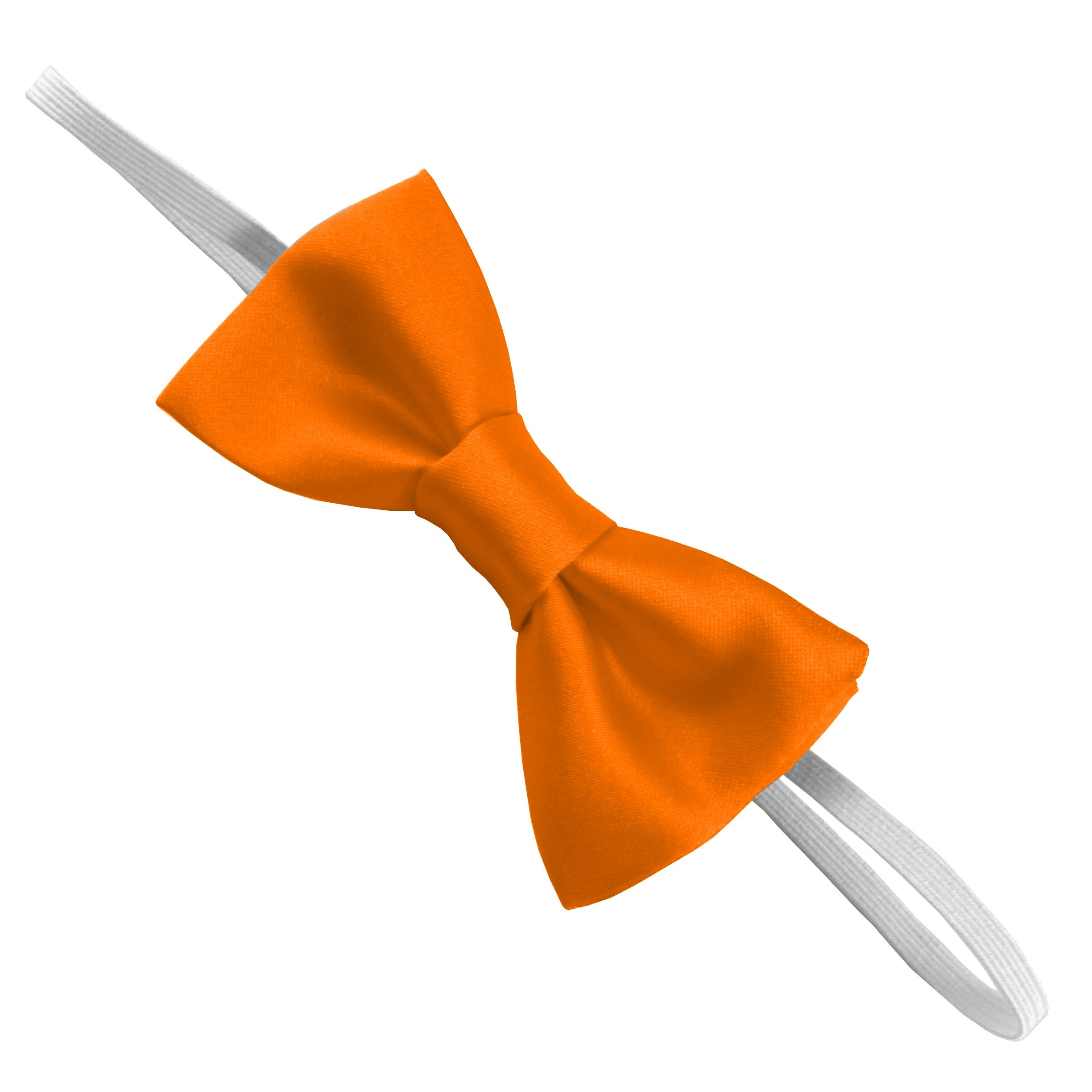 Great British Tie Club Orange Children's Satin Elastic Bow Ties (Orange)