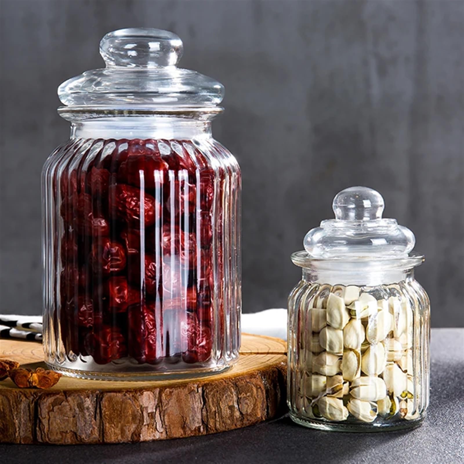 Marmeladengläser Luftdichtes Glasgefäß, Lebensmittelflasche aus Glas, Honig-/Marmeladenflasche, Gurkenglas, Wein-/Kimchi-Glas mit Deckel, kleines Vorratsglas, Haushalts-/Küchenbedarf Einmachgläser(C-L