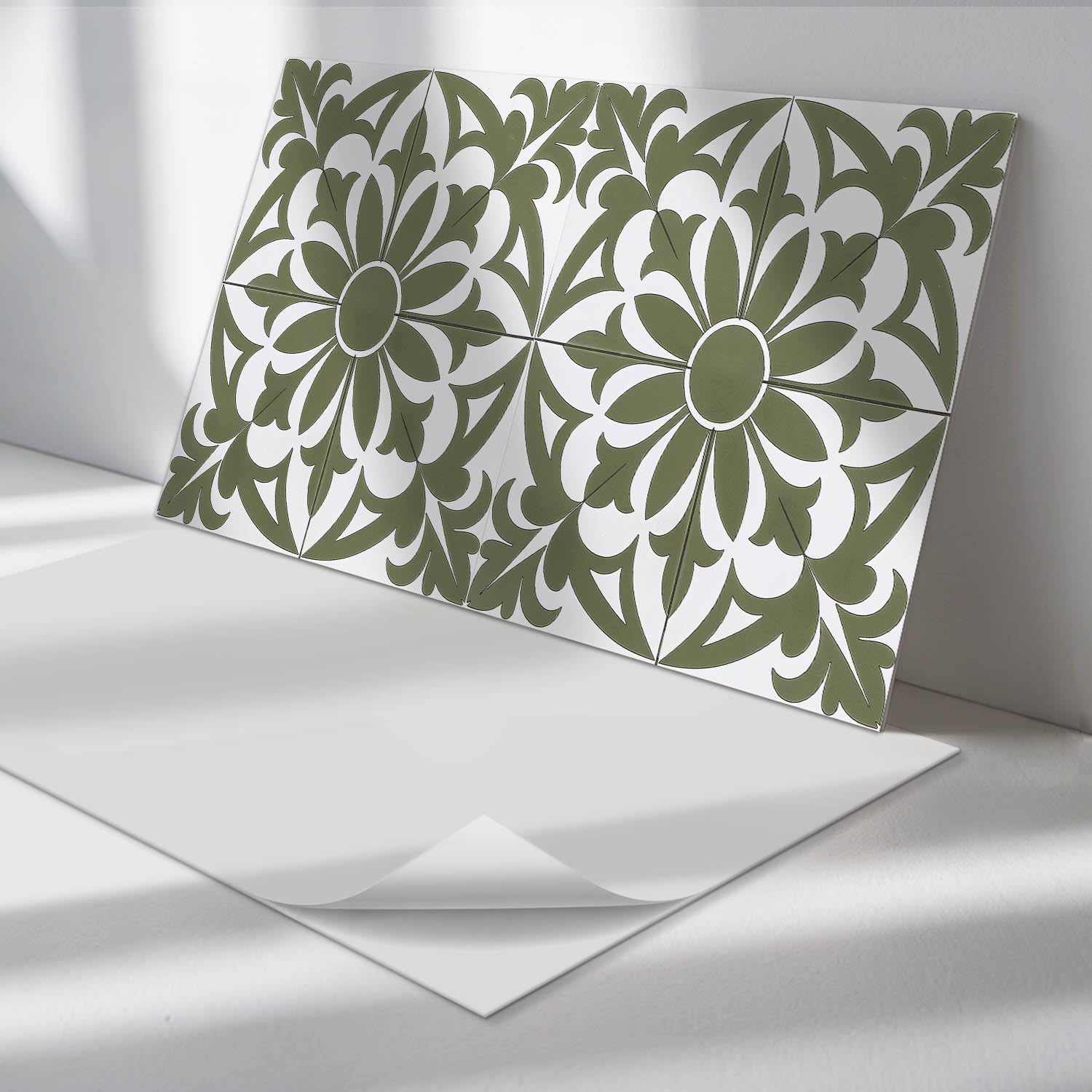 Panneaux en vinyle étanches 40x20 cm PVC autocollant à fixation murale rapide motif feuilles