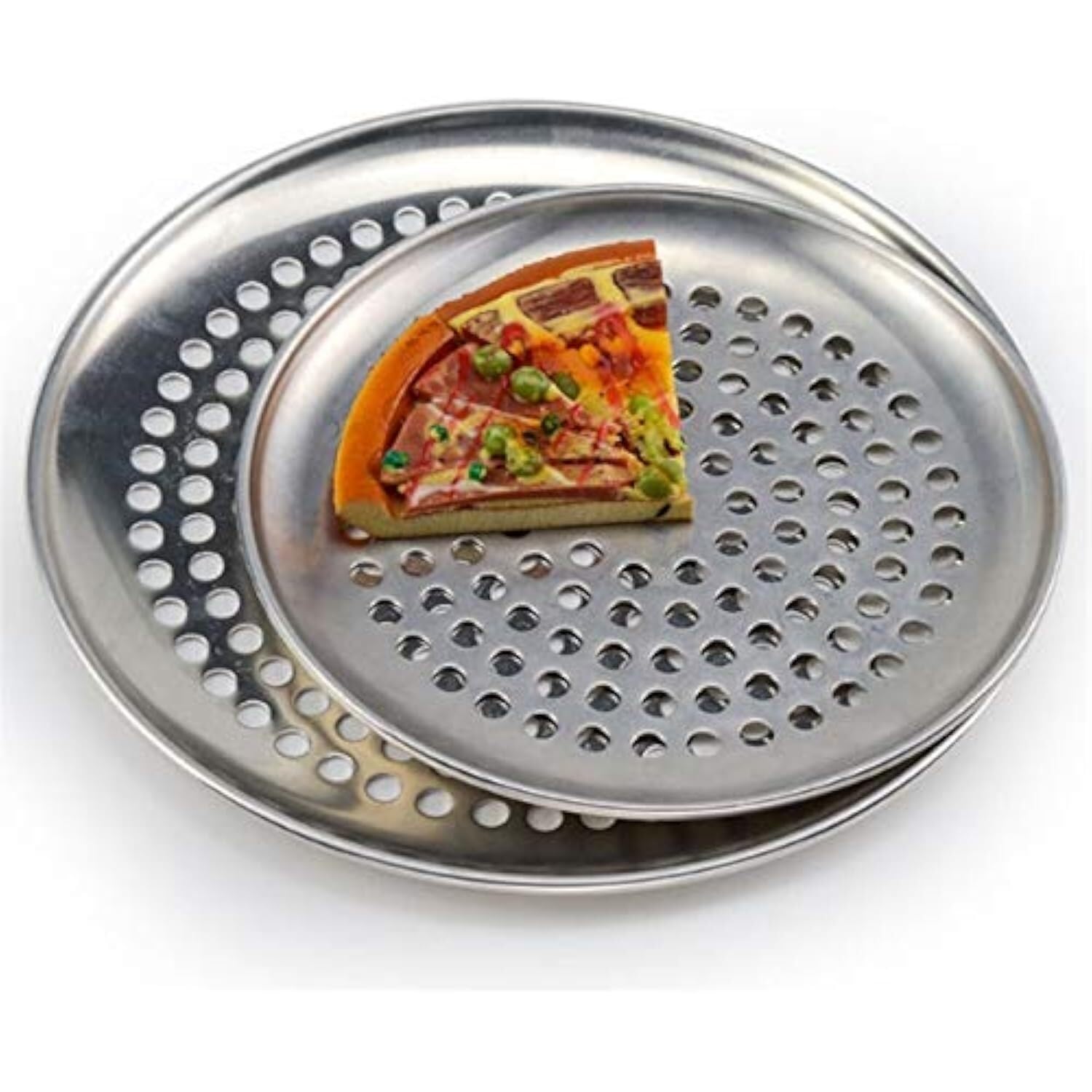 Plaque à pizza en acier inoxydable haut de gamme de 25 cm avec maille perforée