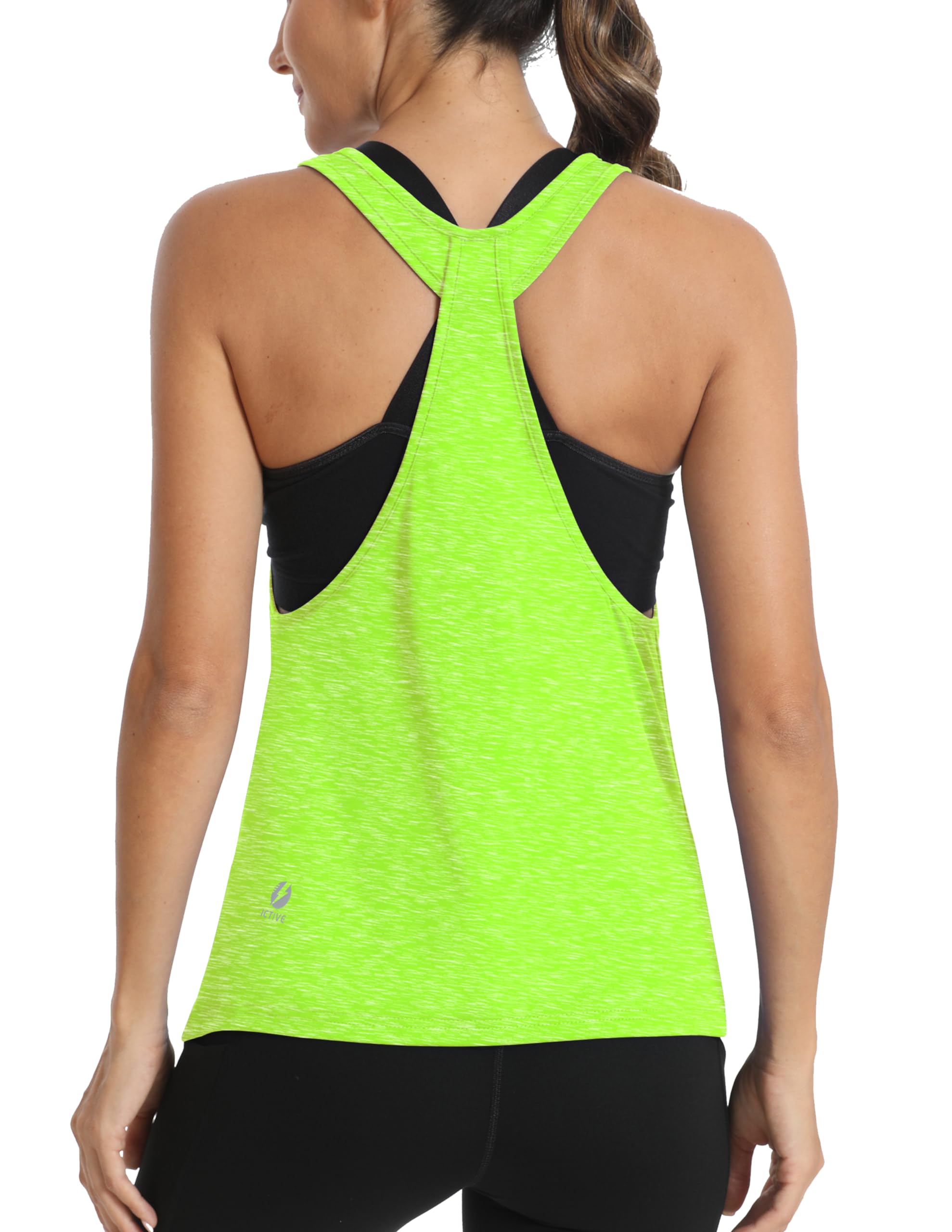 ICTIVE Women's Sleeveless Fitness Top Open Back Racerback Muscle Straps Training
