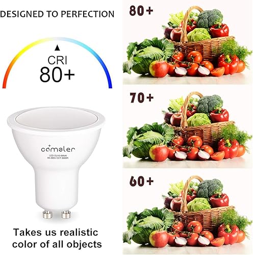 Miniatura 10 de comzler Bombilla LED GU10 regulable, equivalente a halógeno de 50 W, GU10 de 2700 K, luz blanca suave GU10, repuesto para iluminación de pista,