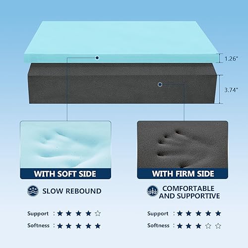 Miniatura 3 de COLDHUNTER Almohada de cubo de enfriamiento para personas que duermen de lado, espuma viscoelástica, almohada firme, almohada suave para aliviar el