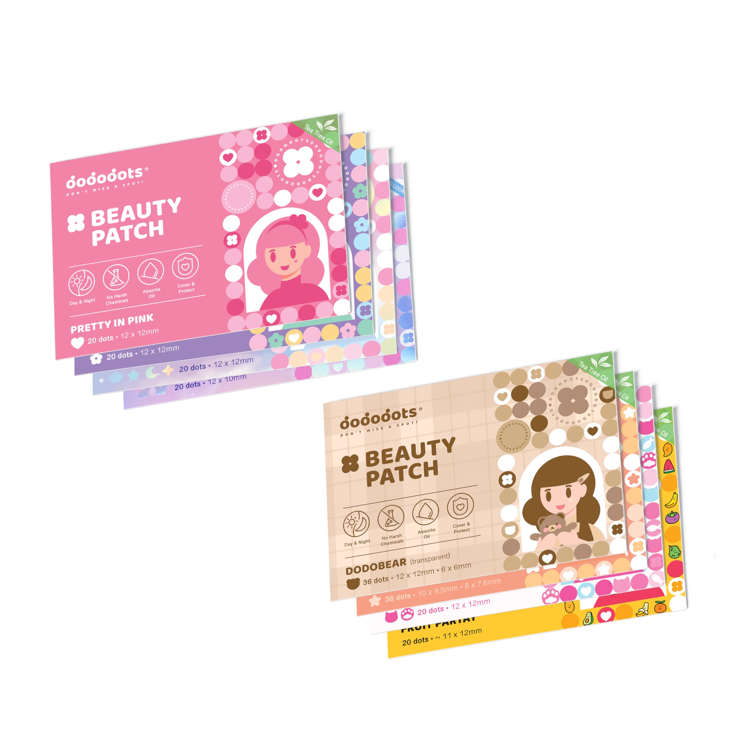 Dododots Pimple Patches bulk - Cute Acne Hydrocolloid Patch Pimple Patches for Zit Spot and Blemish Treatment 192