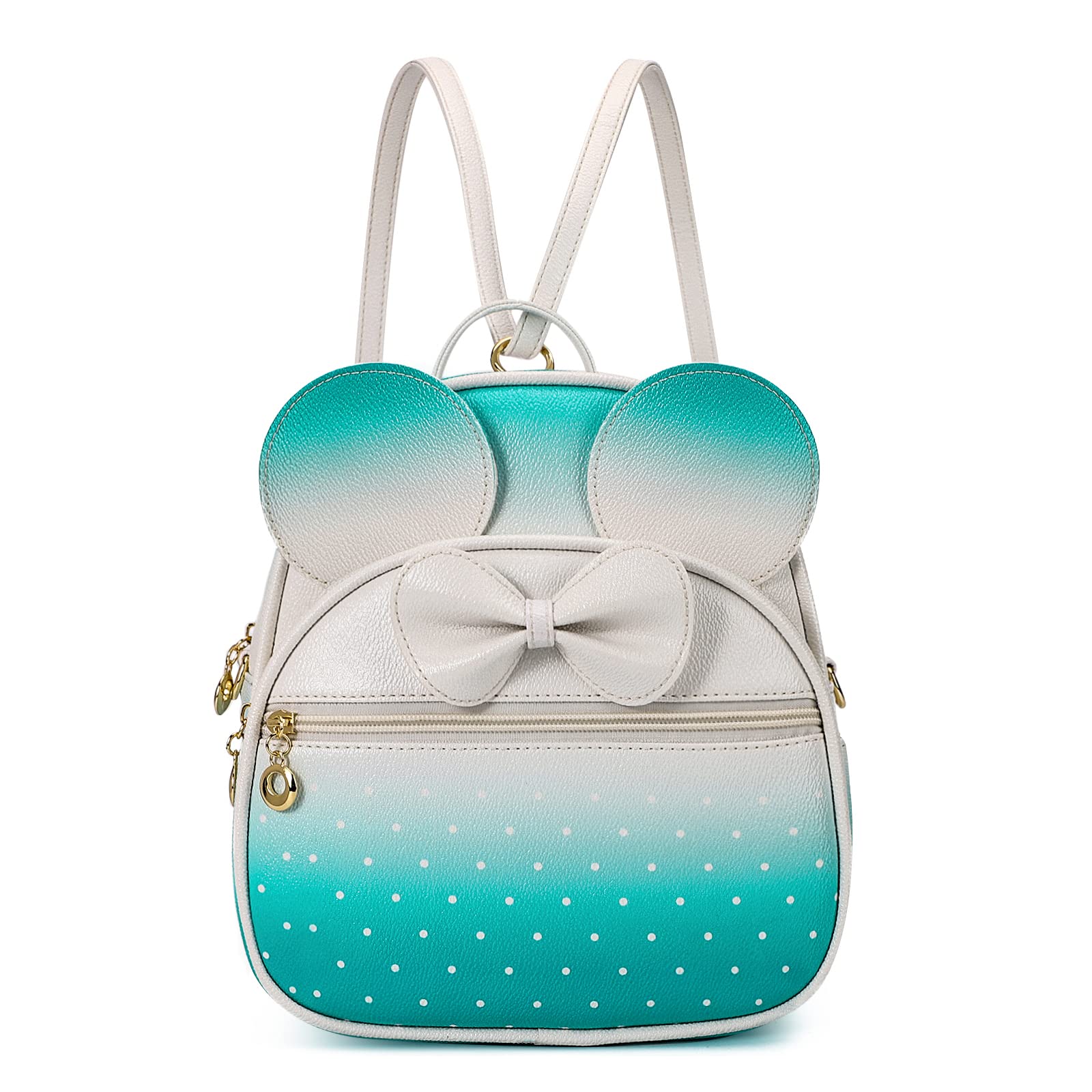 KL928 Girls Mini Backpack Bowknot Polka Dot Cute Daypacks Convertible Shoulder Bag Purse for Women