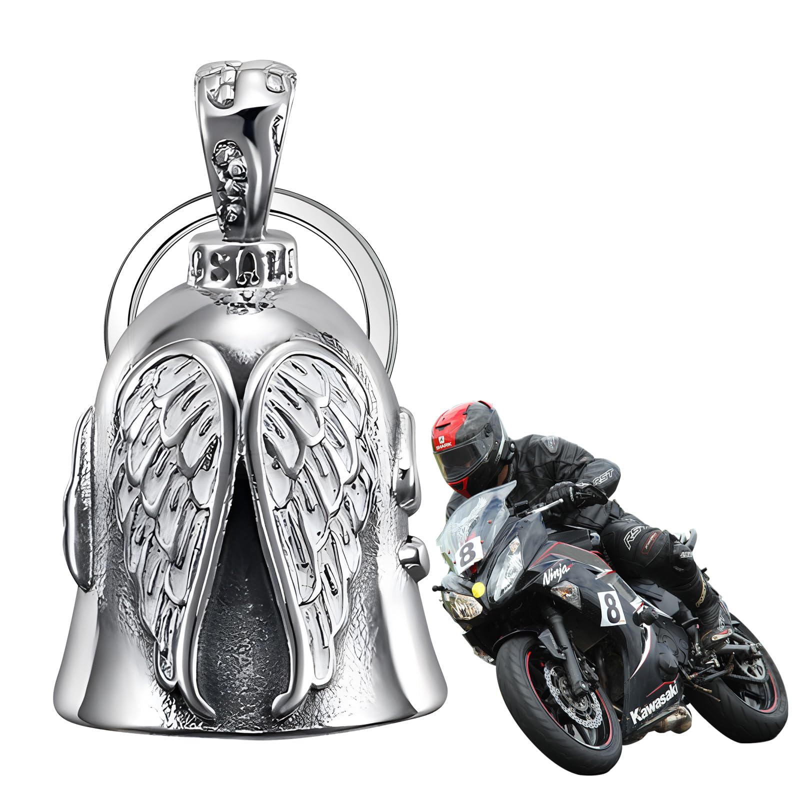 Csuntikulo Campana Moto Amuleto | Campana Guardian Moto | Regalos Duraderos De Accesorios De Motocicleta | Amuleto de Protección y Buena Suerte