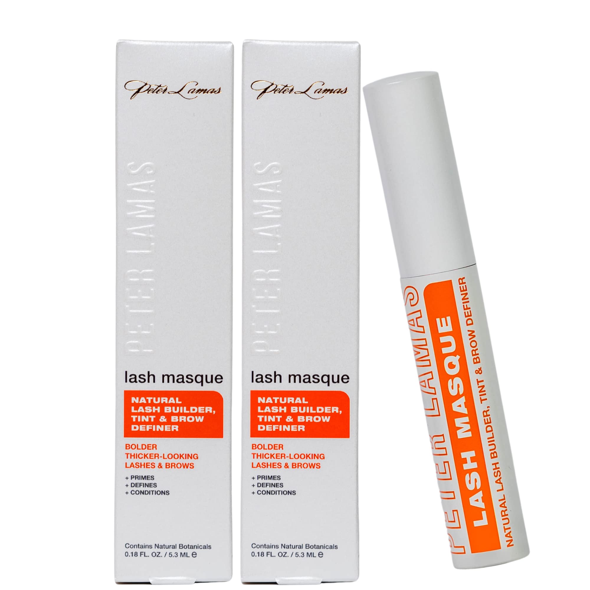 Peter Lamas Lash Masque Natural Lash Builder, Tint & Conditioner (0.18 Fl Oz, 2 Pack) | Get Bolder, Stronger, Longer & Healthier Lashes | Men and Women | Vegan and Cruelty-Free