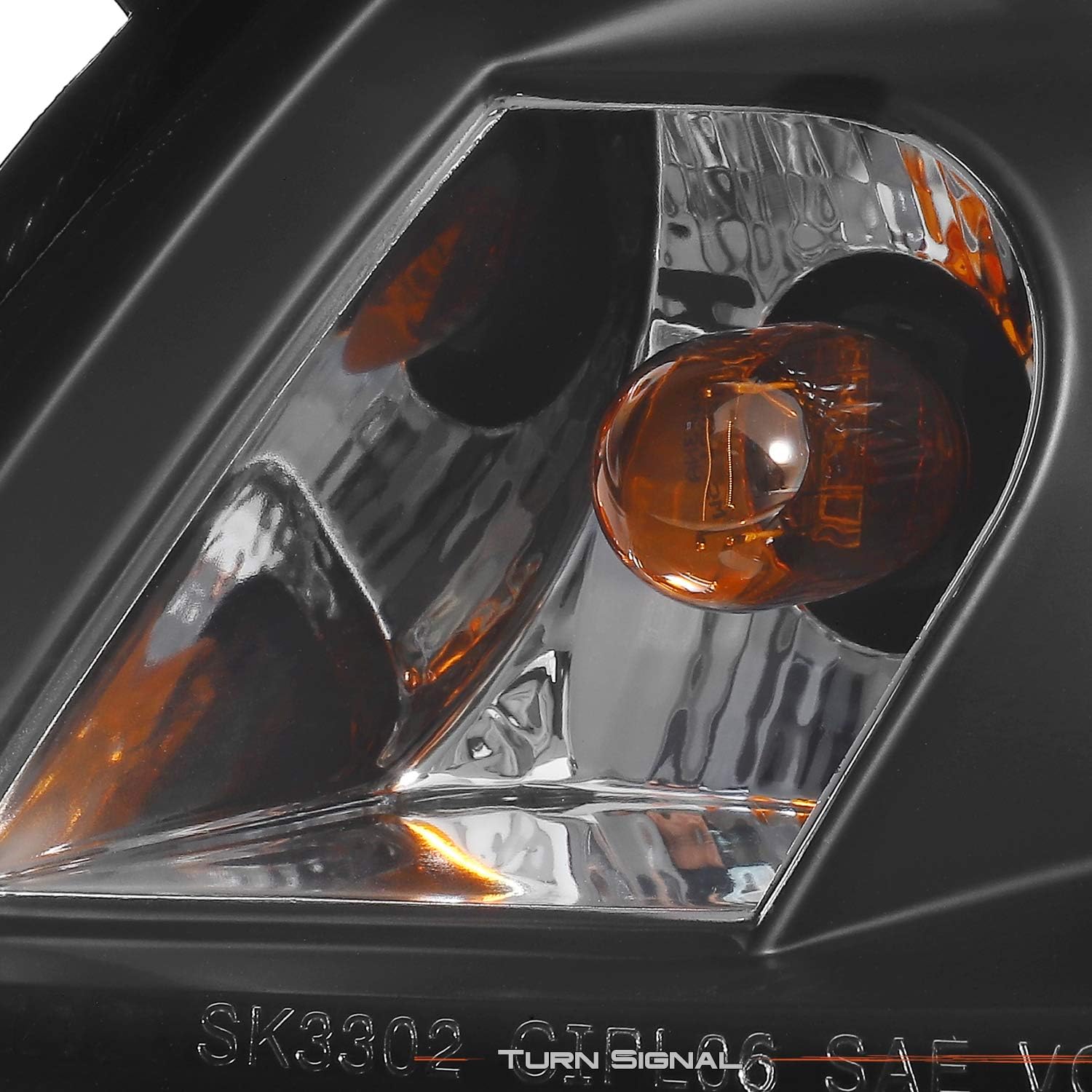 AKKON - For Chevy Impala Monte Carlo Black Bezel Halo Ring Projector Replacement Headlights Left/Right Lamps