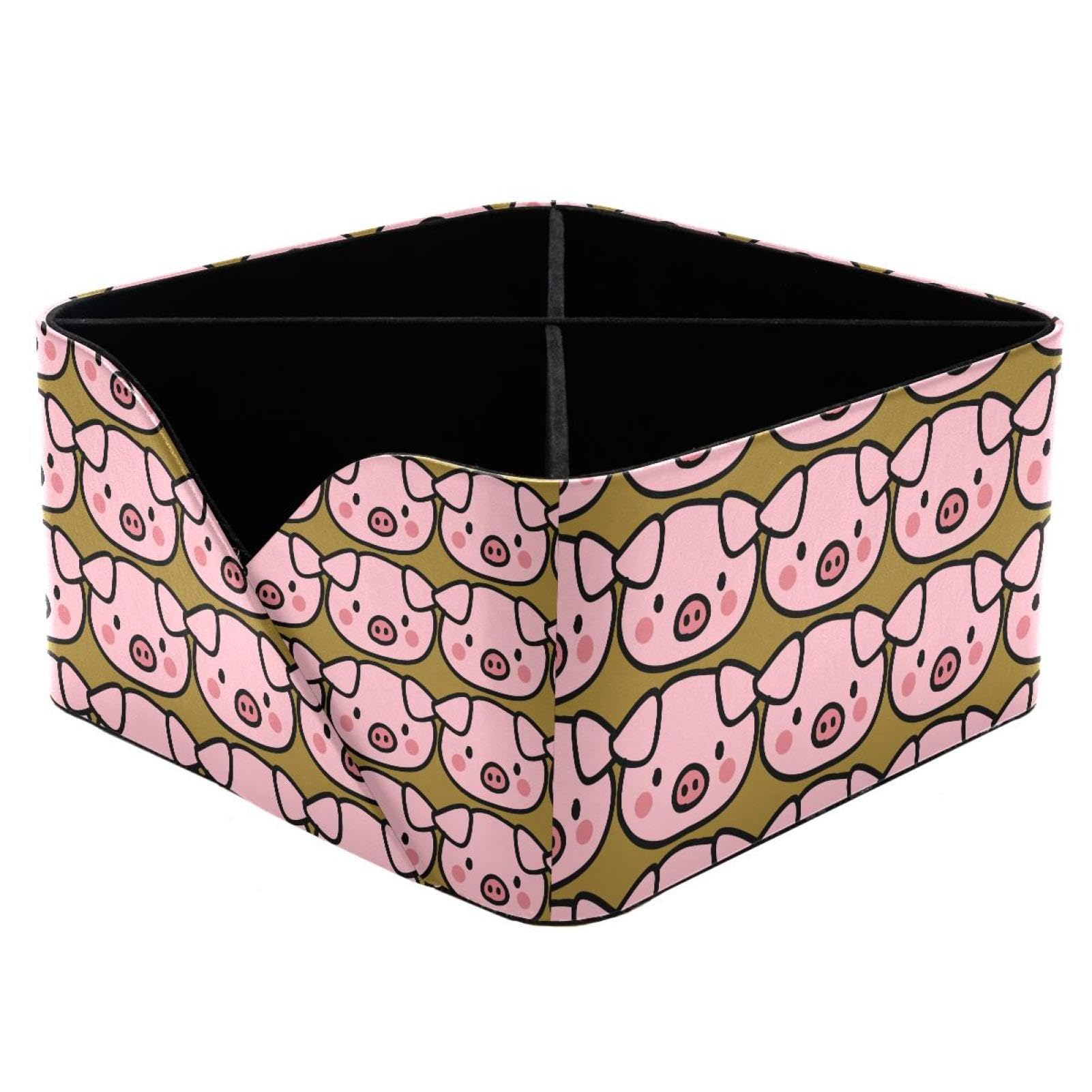 KengjuTesu Pigs Head Desktop Organizer Pen Holder, Rectangular Pencil Cup for Office, Study and Makeup Stations
