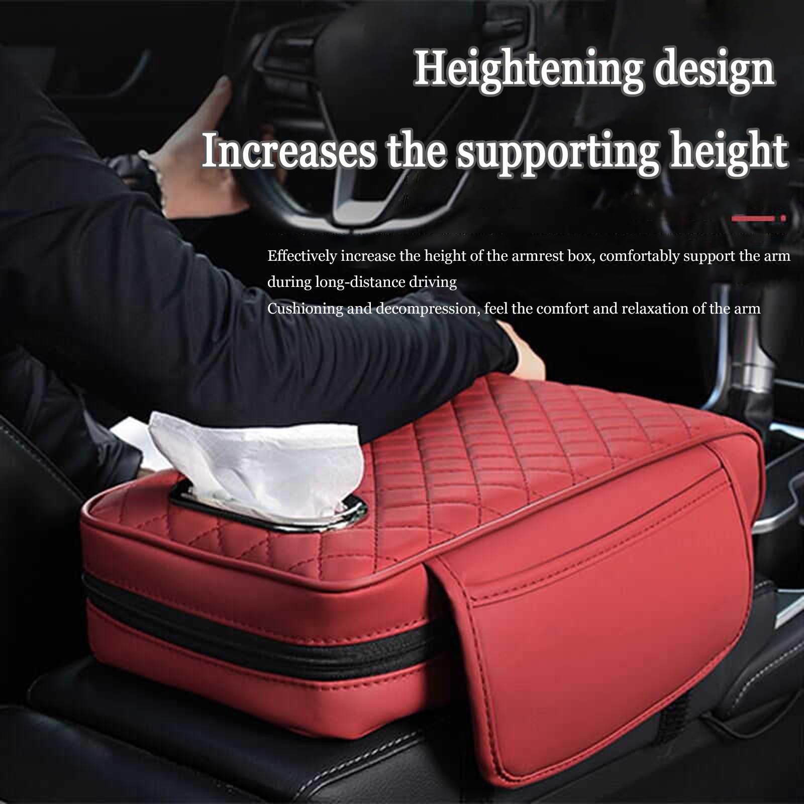 Upgraded Car Center Console Cover, Microfiber Leather Car Armrest Cover - View #13