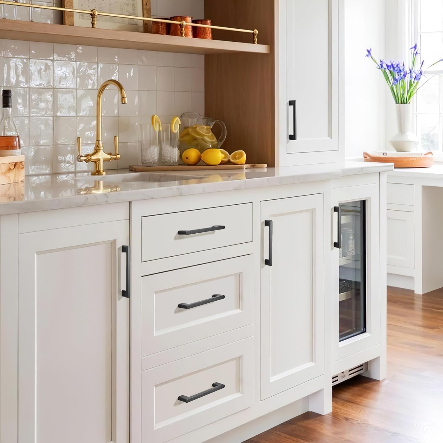 AVICCI 10 Pack Cabinet Pulls-6.3”160mm Screw Spacing Champagne Bronze Kitchen Drawer Pulls Cabinet Hardware Handles Wardrobe Bedroom Dresser Cabinet Handles