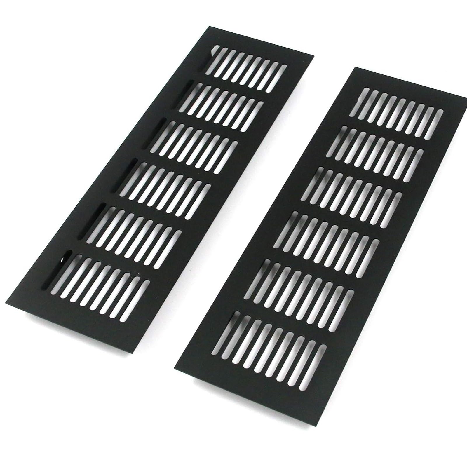 Paquete de 2 cubiertas de ventilación de aluminio con tornillos, rejilla rectangular para entrada y extracción de aire en armario, fregadero, pared, techo y suelo (182 x 220 mm) - Duradero y fácil