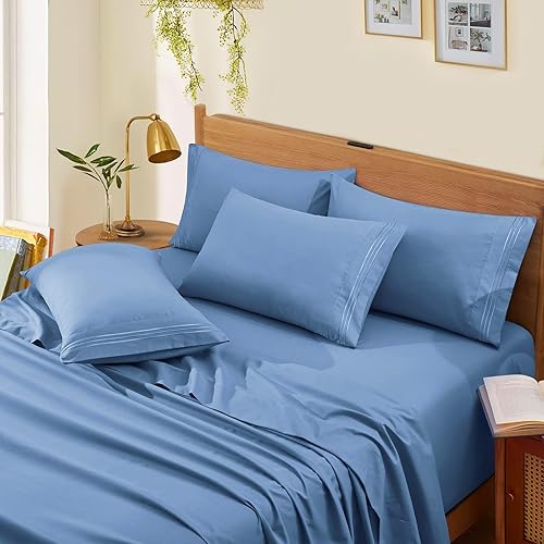 Miniatura 2 de Horbaunal Sábanas de bolsillo extra profundo, se adapta a colchones de 18 a 24 pulgadas de profundidad, juego de sábanas de microfibra de 6 piezas