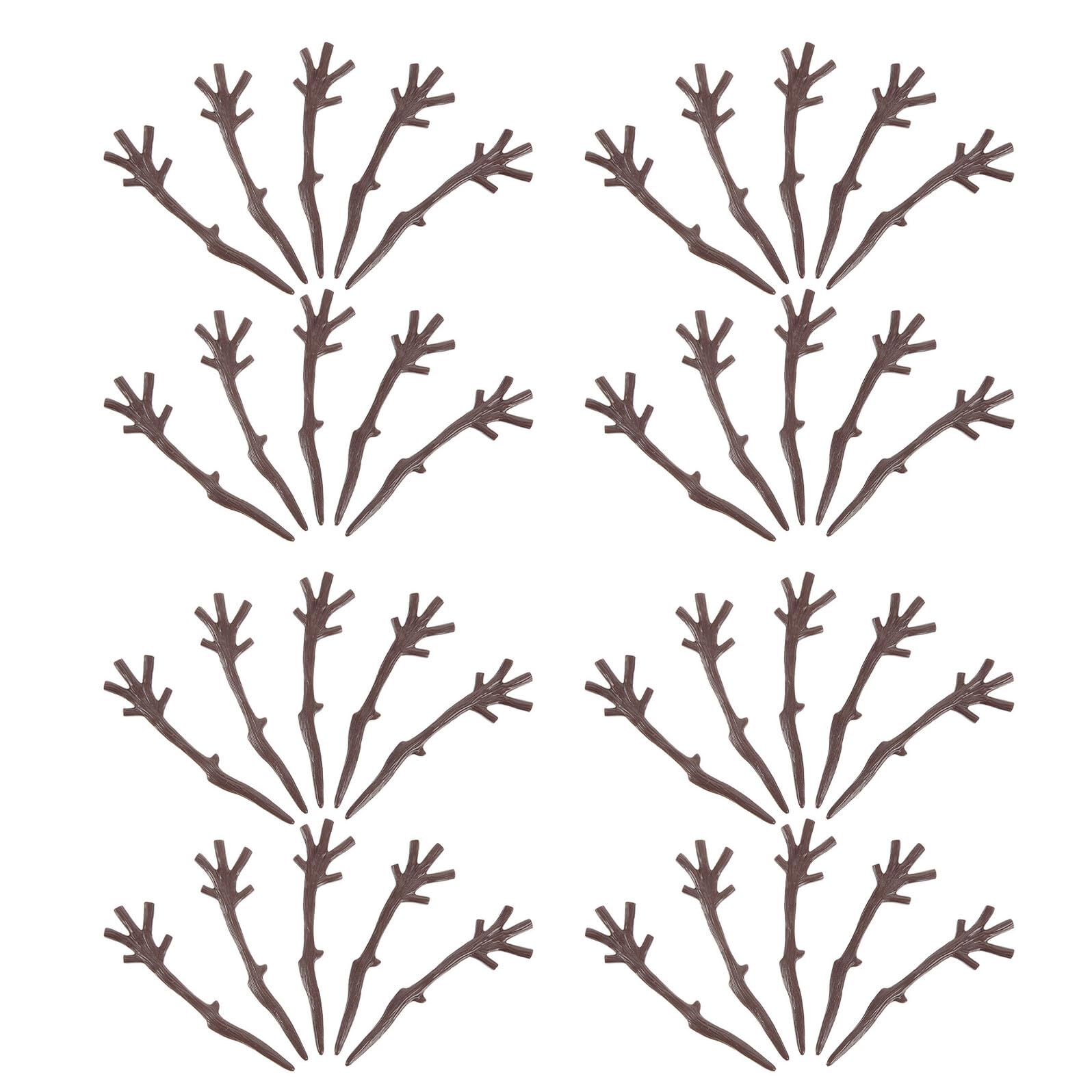 Ramas Artificiales de Abedul Astas de Ciervo Navideñas 200 Piezas Ramitas de Plástico Secas para Decoración DIY de Muñecos de Nieve y Adornos de Navidad