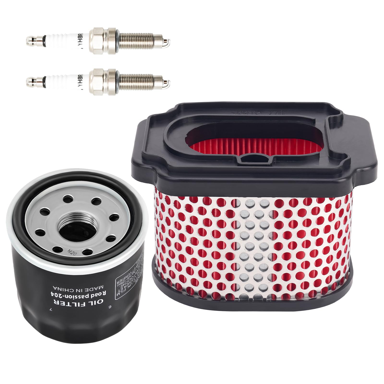 Road Passion 1*Filtro de Aire 1WS-14450-00-00 & 1*Filtro de aceite 15410-MCJ-000 16097-0002 & 2*Bujías de encendido Compatible con Yamaha MT07 XSR700 TRACER 700