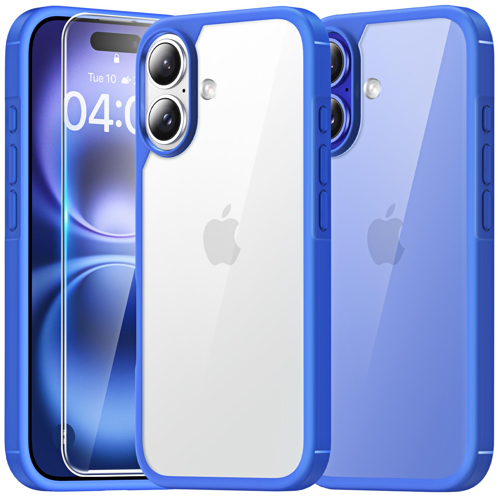 TAURI Coque pour iPhone 16 Plus avec Protection écran, Protection Militaire Anti