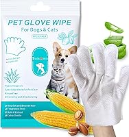 TroisAmis Thick Unscented Pet Grooming Glove Wipes for Dogs & Cats - Hypoallergenic No-Rinse Cleaning for Face, Paws, Ears & Butt