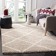 Carpet Super Soft Plain Handwoven shag 4X6 FEET ColleICion. with 2inch Pile Hight. :Dark Ivory Micro (Beige & Ivory)
