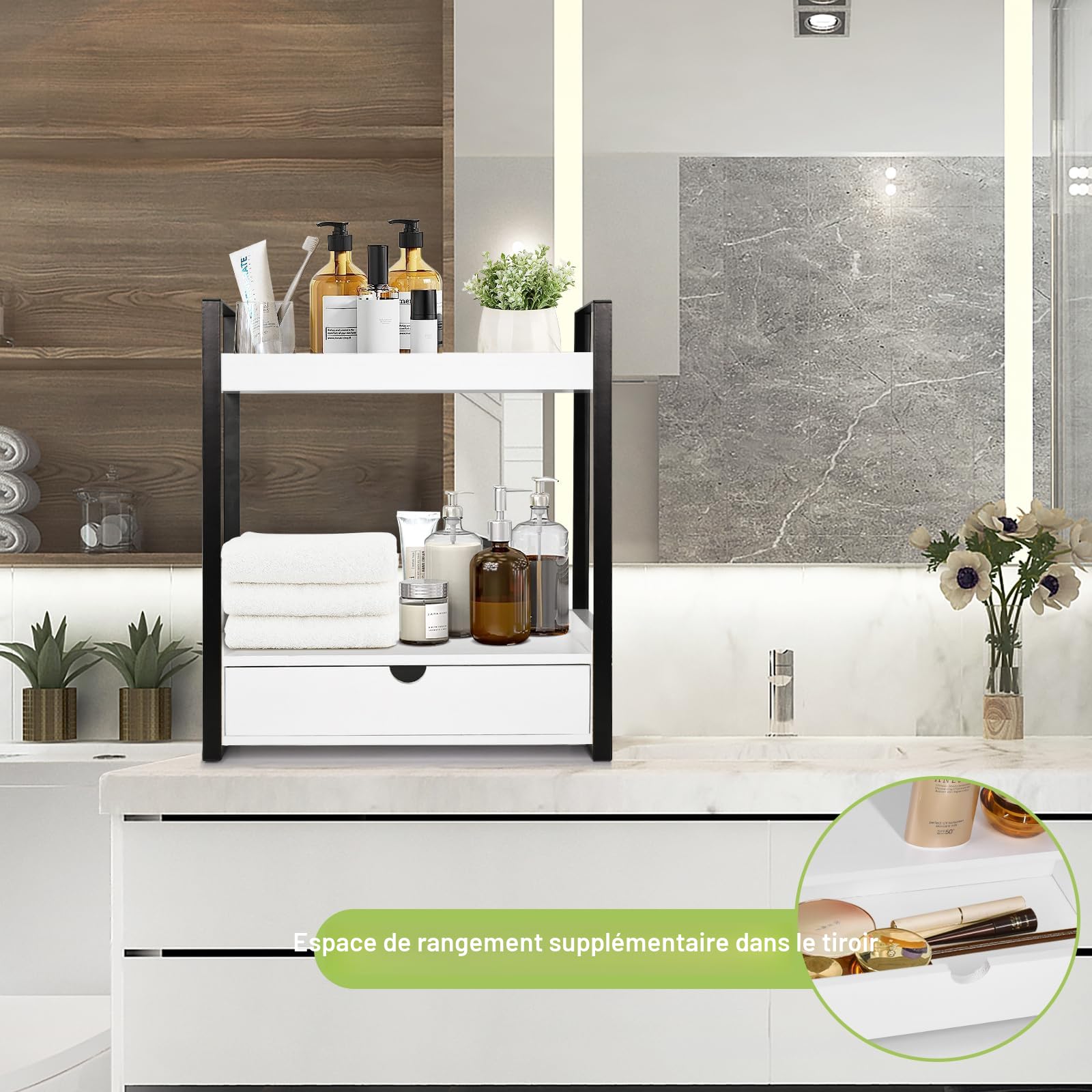 ORGANISATEUR DE SALLE de bain, comptoir de maison pour dortoir, chambre ORGANISATEUR DE SALLE de bain, comptoir de maison pour dortoir, chambre