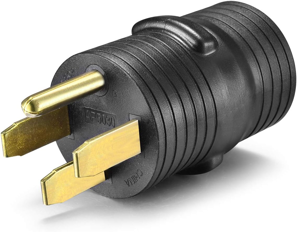 Aweking 50A to 30A RV Generator Power Plug Adapter Connector 14-50P to TT-30R,50A 50 Amp,30A 30Amp,AC 125V/250V,Male Plug to Female Plug