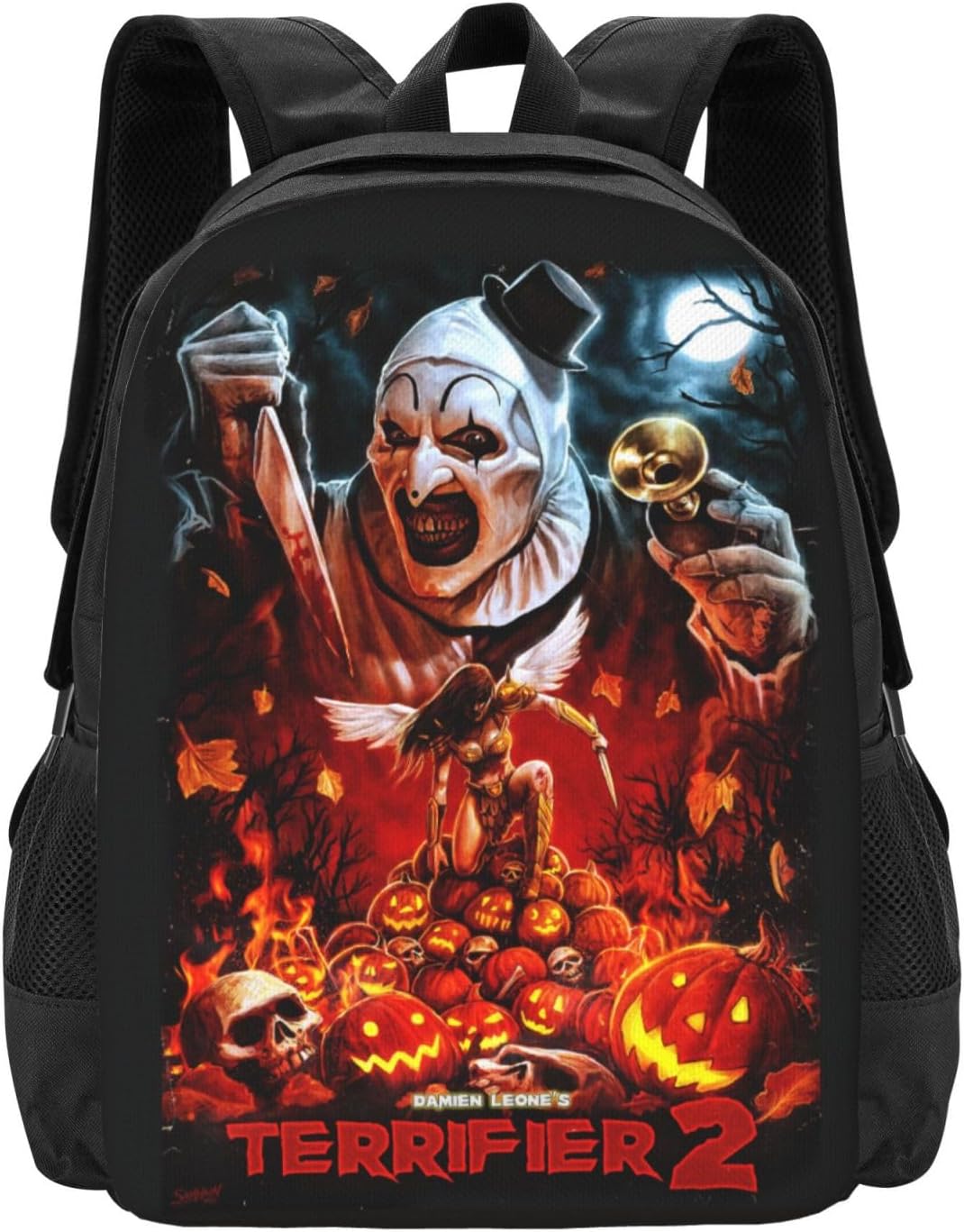 Terrifier 2 Backpack,3d Print Laptop Backpack Lightweight Casual Daypack Bookbag 16.5 In, Black