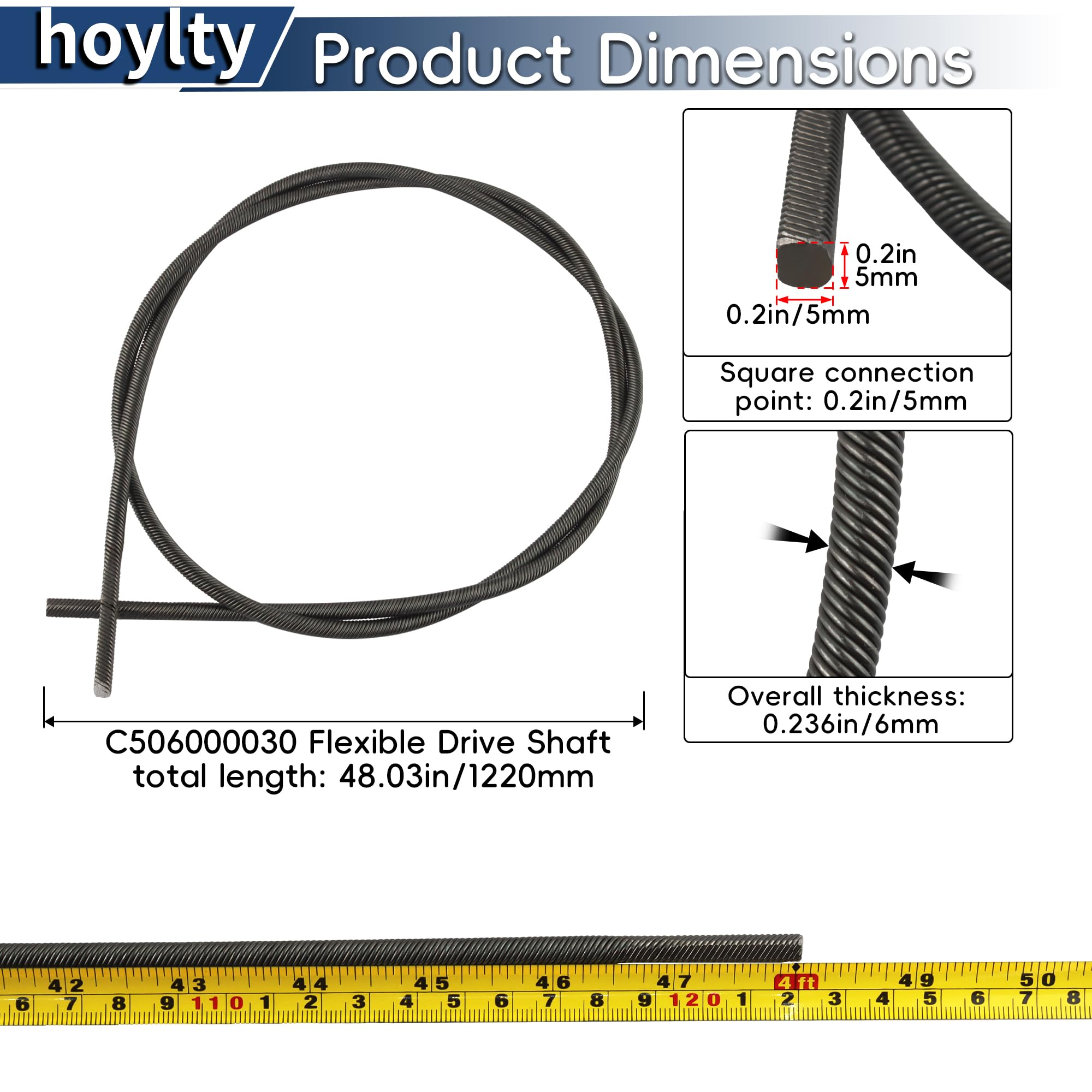 C506000030 Eje de transmisión flexible X411000020 X411000270 para Echo GT-140 GT-160 GT-200 GT-225 GT-1100 GT-2000 GT-2200 (paquete de 2)