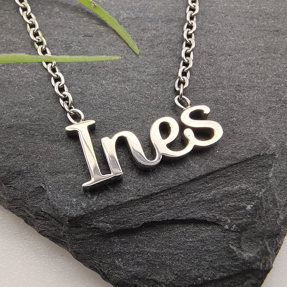 cotigo Collar Nombre Acero-Incluye Tarjeta con Significado Hermoso-Colgante Nombre Plateado o Dorado-Regalos Personalizados para Mujer-Cumpleaño-Navidad-Día de madre-San valentín