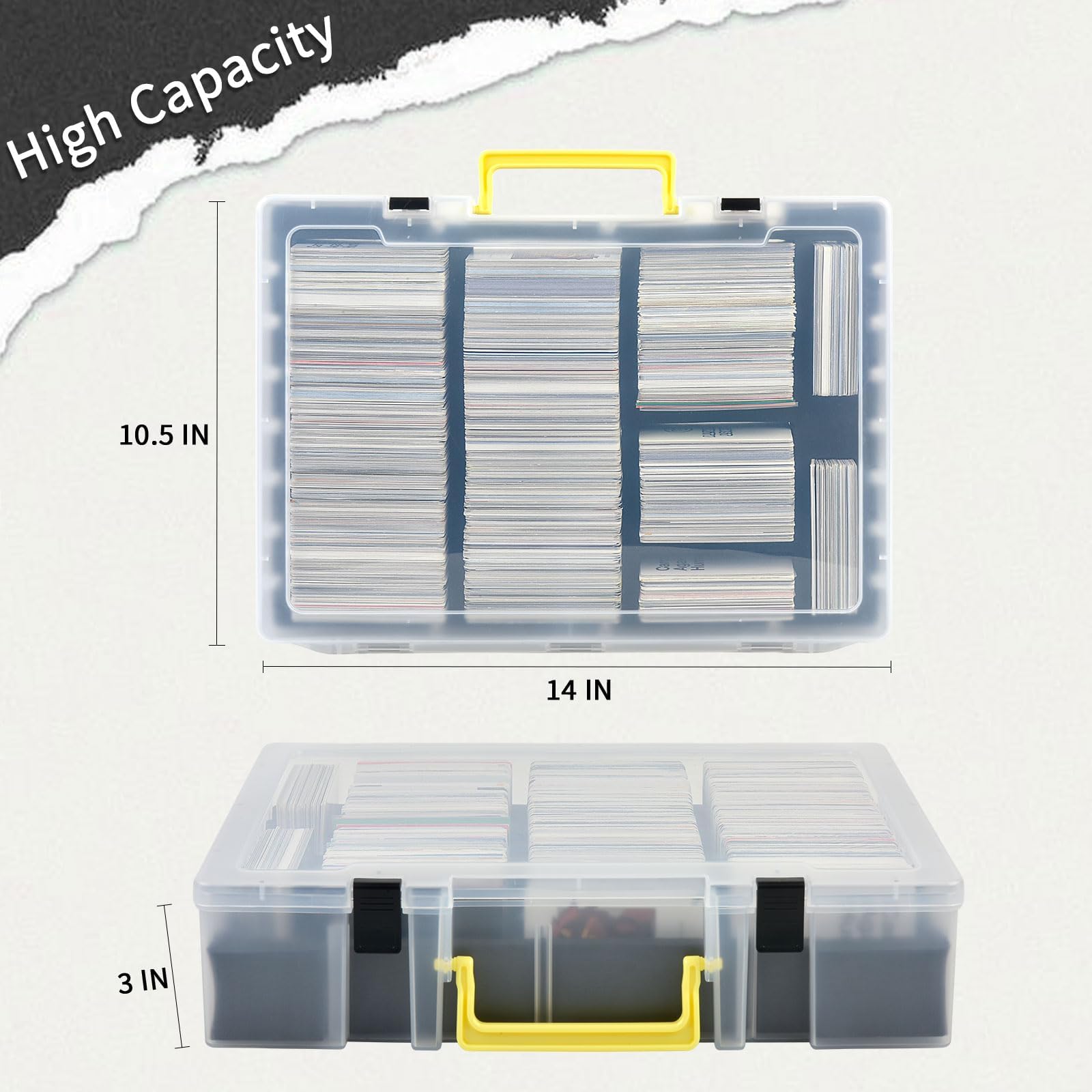 2200+ card storage box for trading cards, deck boxes with dividers for Cards Against Humanity C.A.H/for Magic The Gathering MTG/for TCG YuGiOh Sports Card & Expansions (White) - Image 3