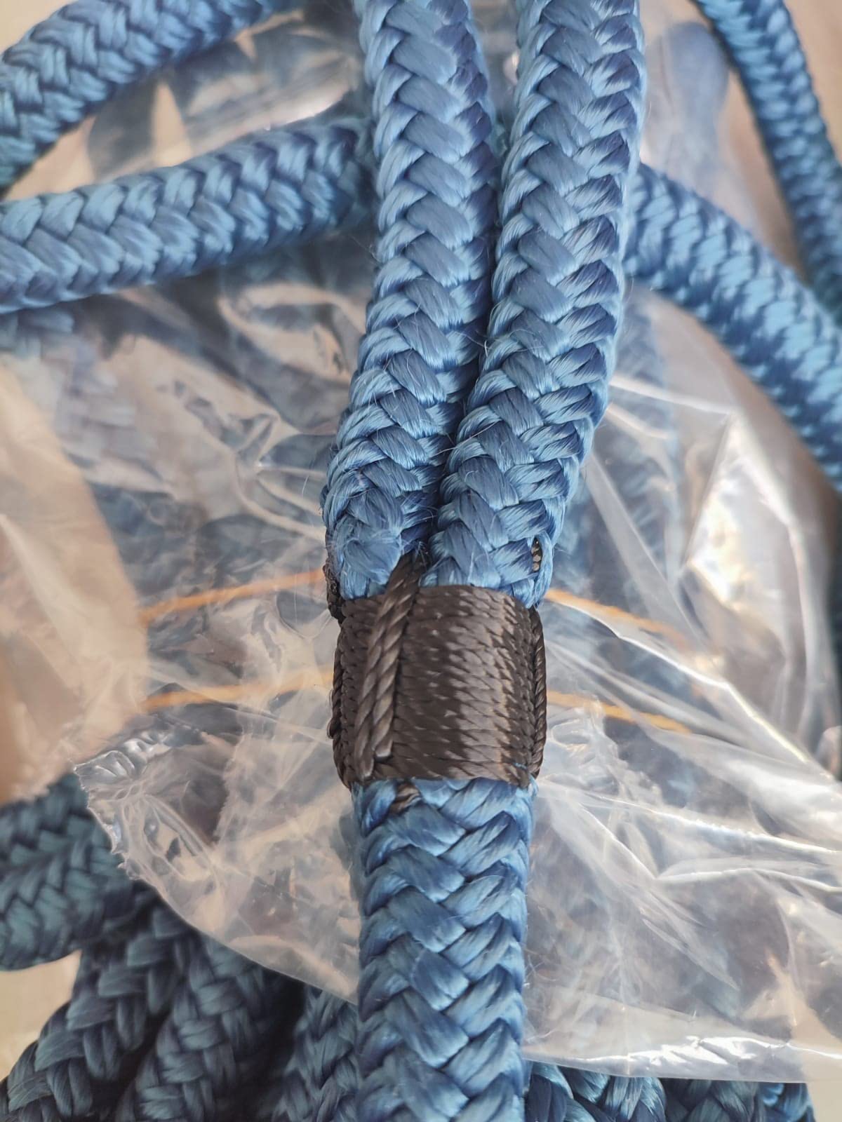 Líneas de amarre trenzadas de poliéster preempalmado de 16 mm, cuerdas de amarre azul 1 x 10 metros (azul)