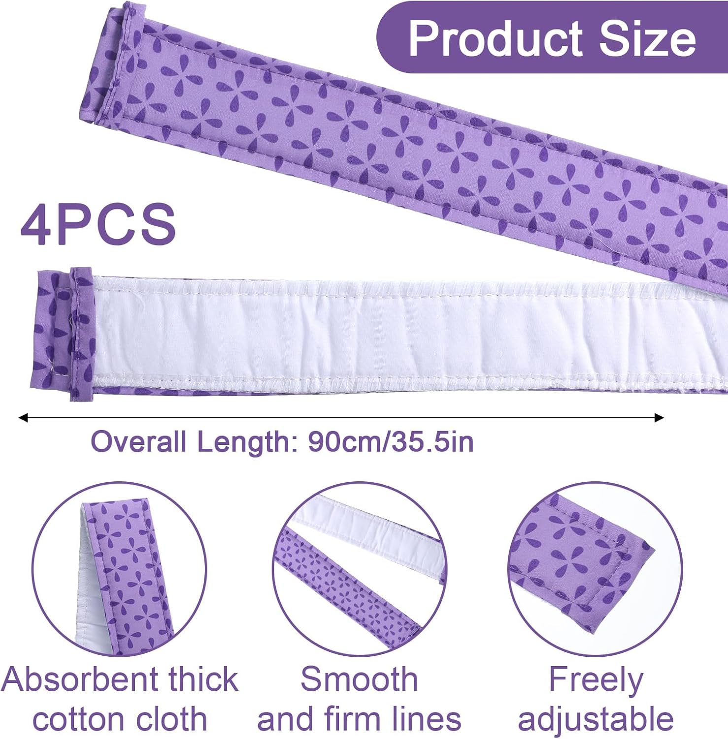 4 PCS Cake Strips for Even Baking, Pueple Baking Strips, Cake Pan Wraps for Kitchen Bakery Restaurant