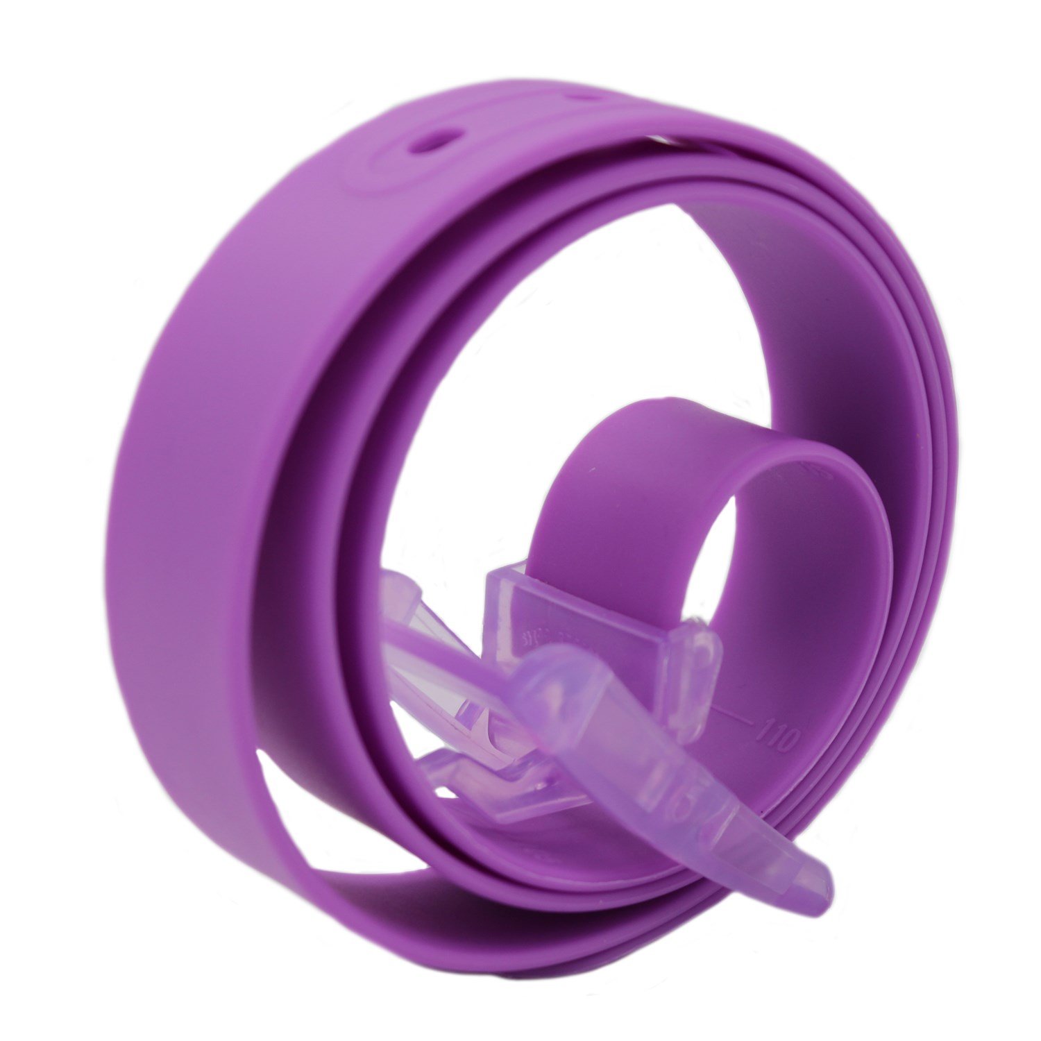 MESHIKAIER Candy Colour Unisex Adjustable Rubber Silicone Belt with Plastic Buckle (Purple)