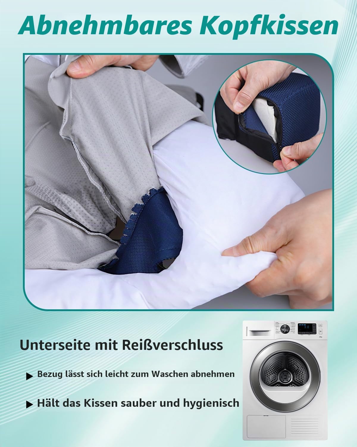 Antidekubitus Sitzkissen für Rollstuhl mit Knaufkeil und Sicherheitsgurt – Entwickelt zur Druckentlastung, Abnehmbare Atmungsaktive Hülle, Gute Wahl für Rollstuhlnutzer die Unterstützung Suchen