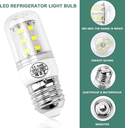Miniatura 3 de AMI PARTS KEI D34L 5304511738 E27 Bombilla LED para refrigerador 3.5 W compatible con frig.idaire Kenmore bombilla AP6278388 PS12364857 (85V-265V