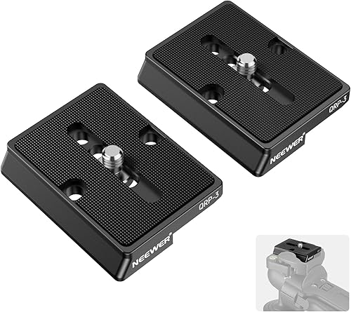 Miniatura 1 de NEEWER QRP-3 - 2 placas de liberación rápida de aluminio de 200PL, compatibles con BHQ2 XPRO-3W 8043W 496 804RC2 Q2 Q2 cabeza fluida de cabeza