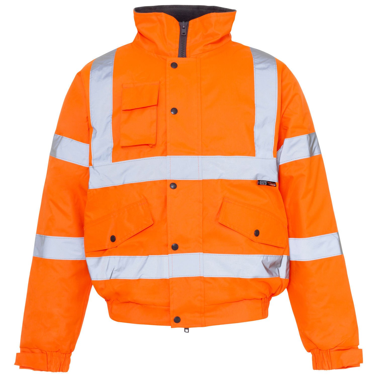 SuperTouch New HI VIZ VIS VISIBILTY Bomber Reflective Contractor Security Work Mens Jacket (X-Large, Orange)
