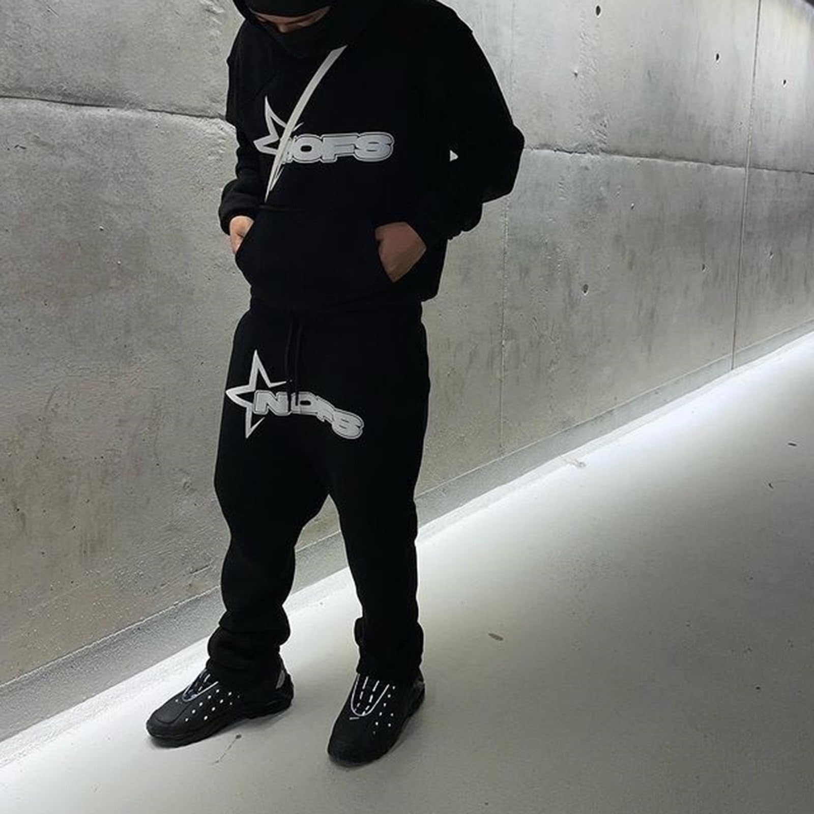 Generisch NOFS Track Suit Chándal para hombre, pantalones de chándal para hombre, pantalones de chándal para mujer, estampado de letras, sudaderas sueltas y pantalones de chándal Y2k Hip Hop