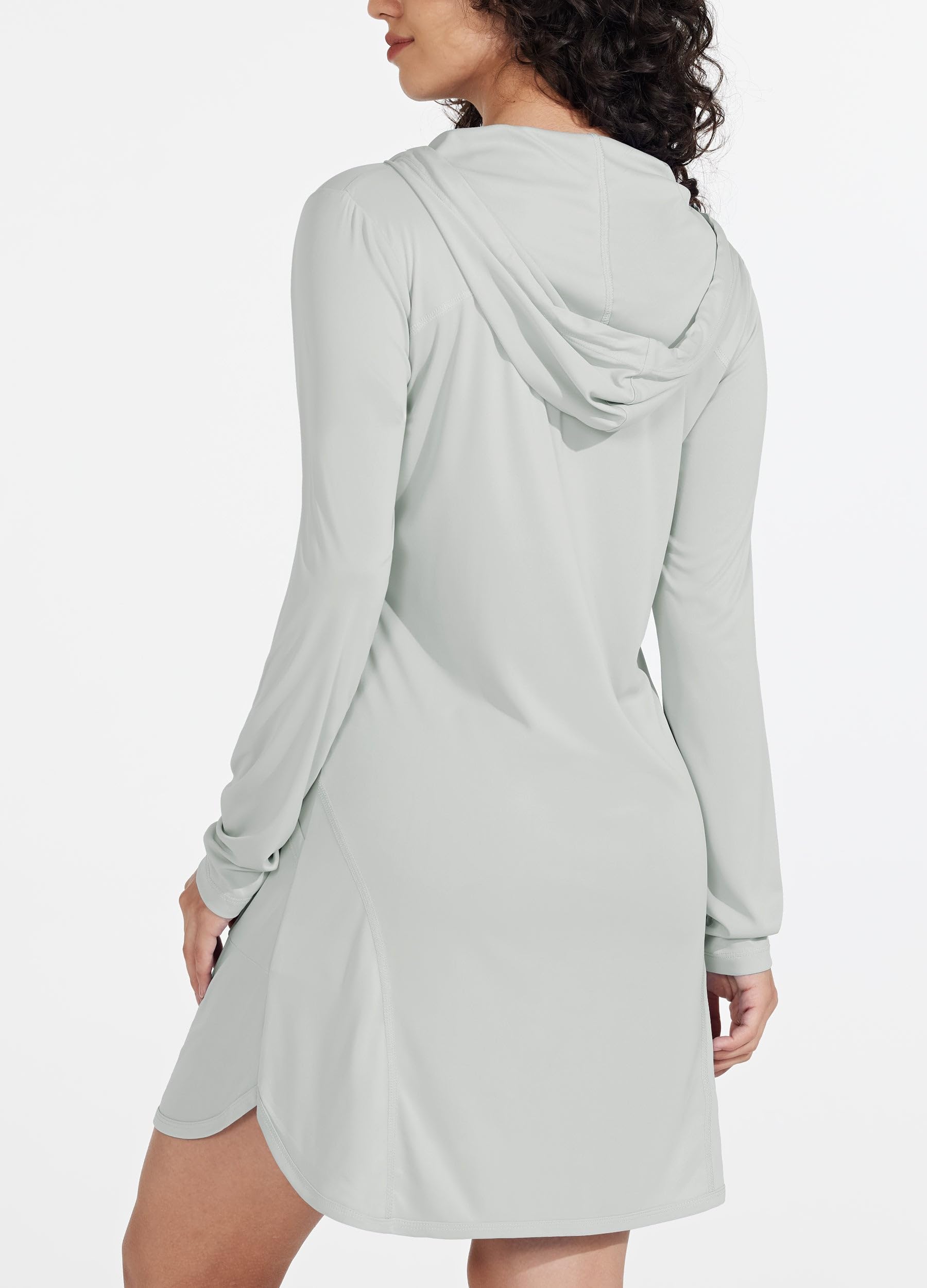 Willit Vestido de natación con capucha UPF 50+ para mujer, manga larga, secado rápido, SPF