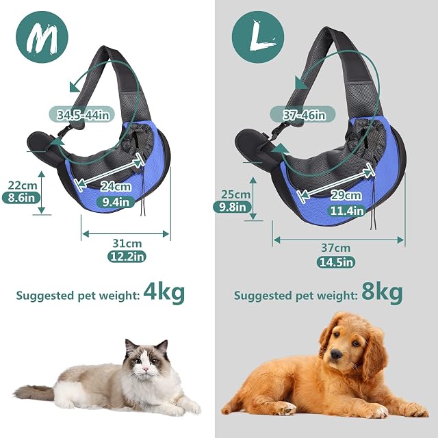 Foto 6 de 7 de PETCUTE Bolsa para Perros pequeños y medianos Transportín para Perros Bolsa Bandolera de Transporte…