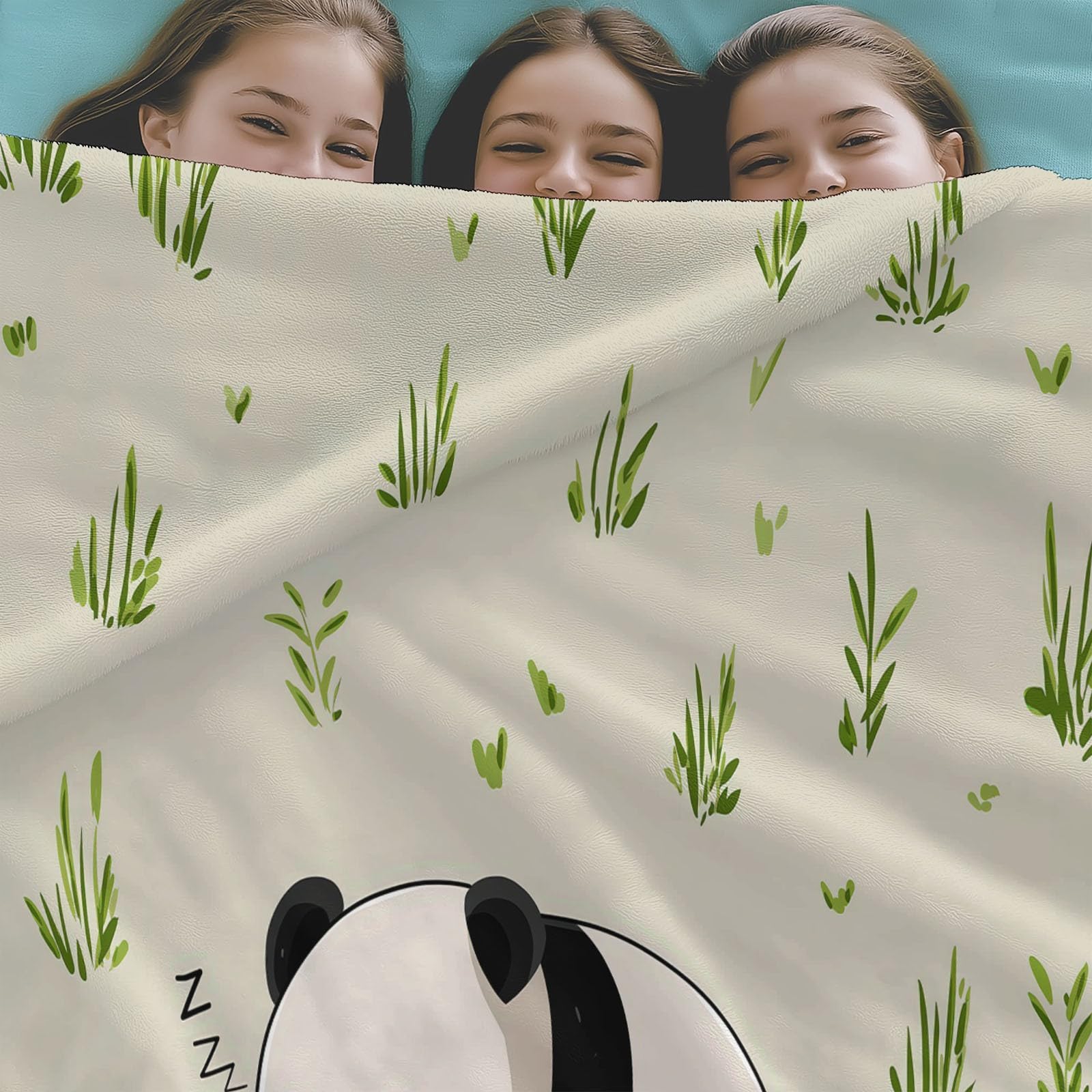 Plaid Couverture Panda Animal De Dessin Animé 180x220 cm Plaid Polaire Flanelle Imprimée 3D Douce Chaude pour Canapé et Lit, Couverture Polaire Décorative Salon et Chambre