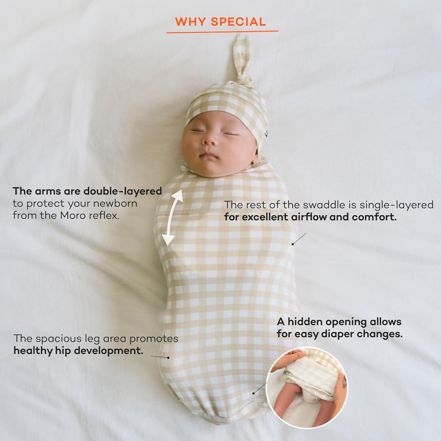 Konny NEW Newborn Baby Swaddle Pouch Blanket Soft Baby Sleepwear(0-3 Months) for Newborns, Nursery Swaddling Blankets