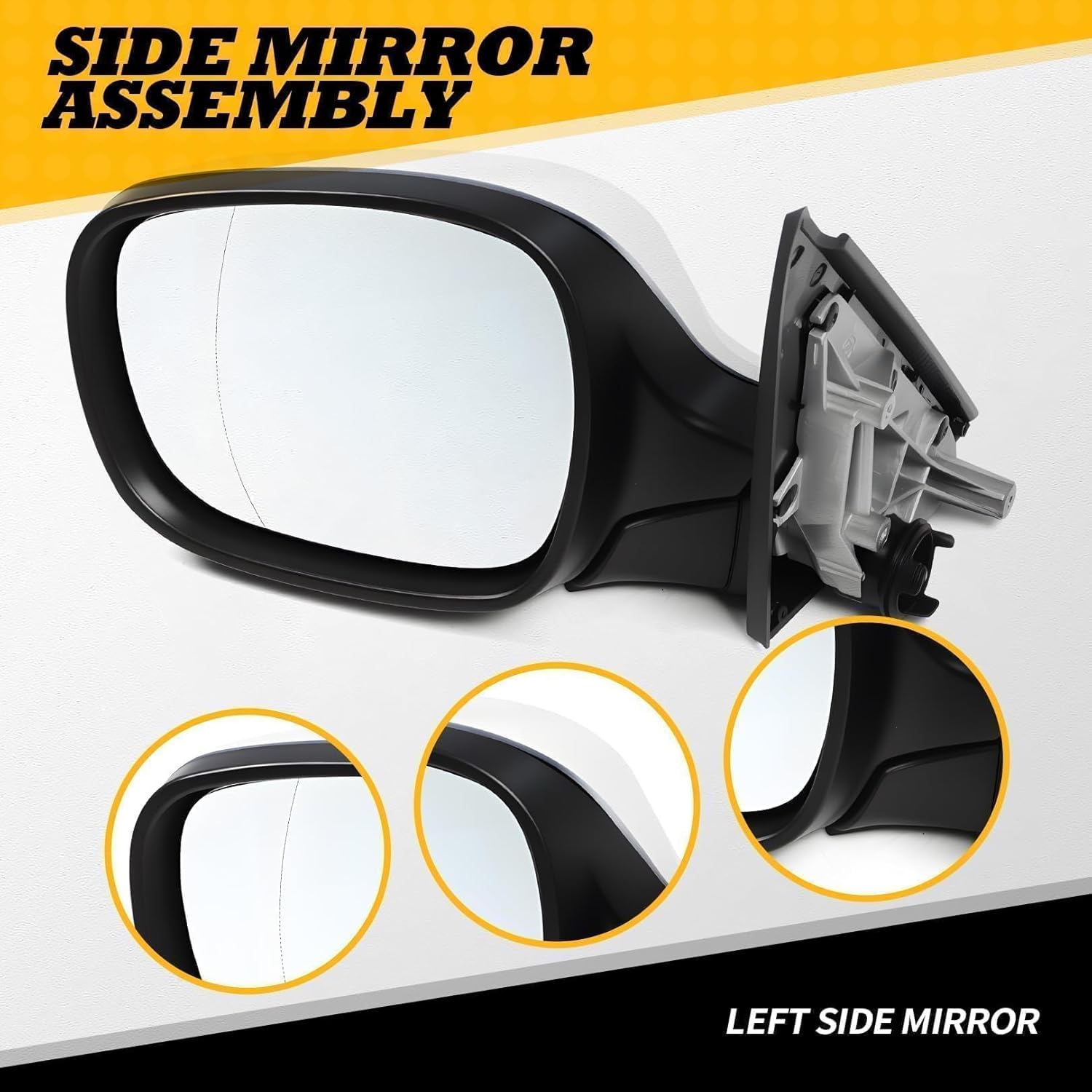 Driver Side Mirror Assembly Compatible with X3 2011-2014 Left Side View Mirror Heated & Electric Folding & Power Adjust (3Pins White)